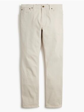 J. CREW Garment Dye Straight Jeans in Light Cream